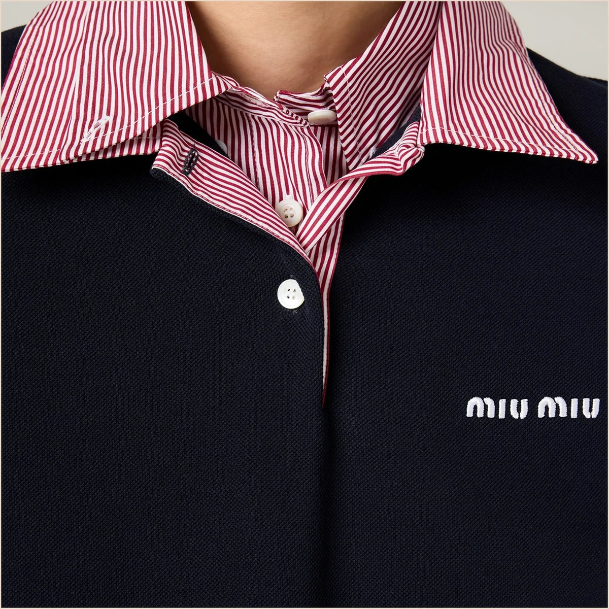 Cotton Piqué Polo Shirt — Navy