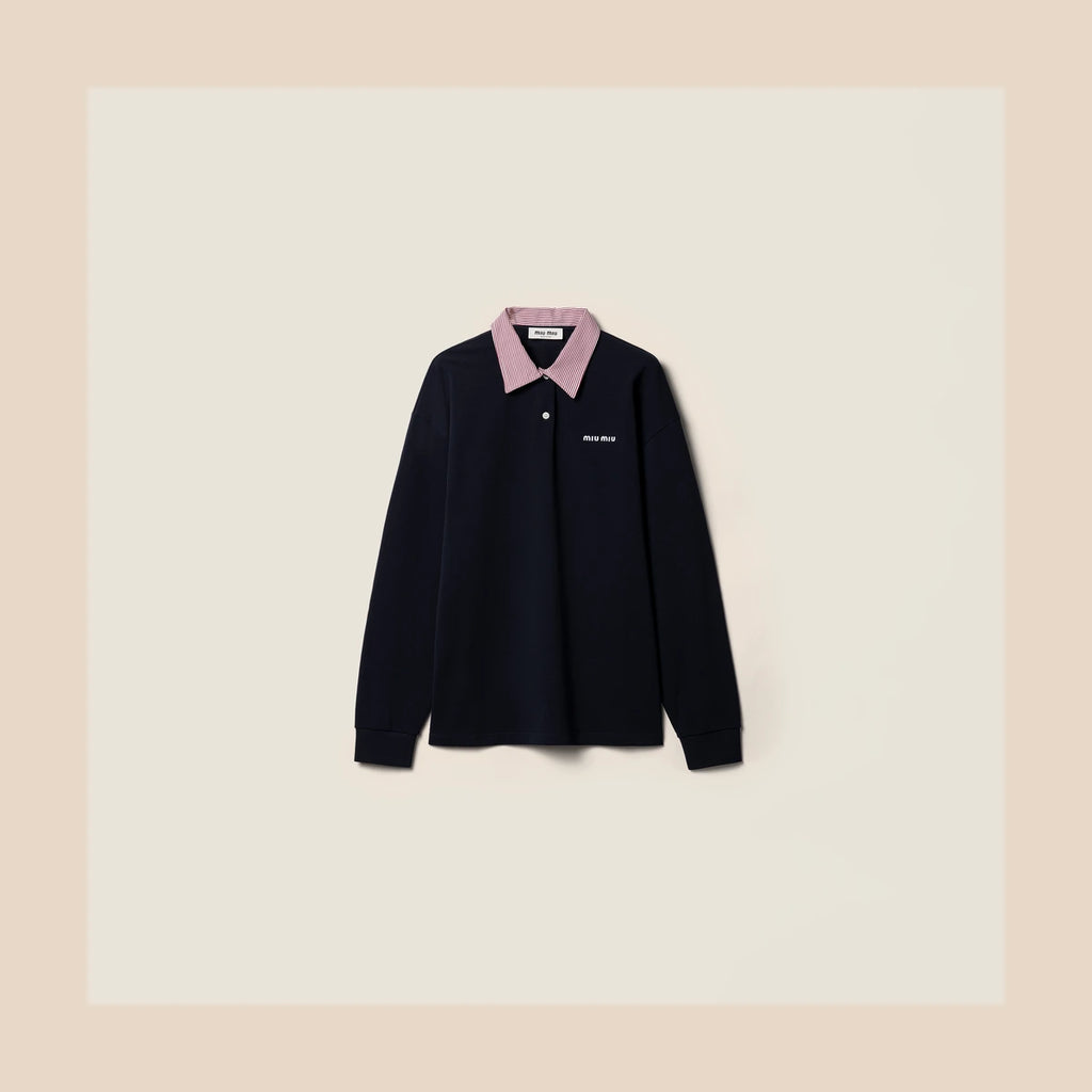 Cotton Piqué Polo Shirt — Navy
