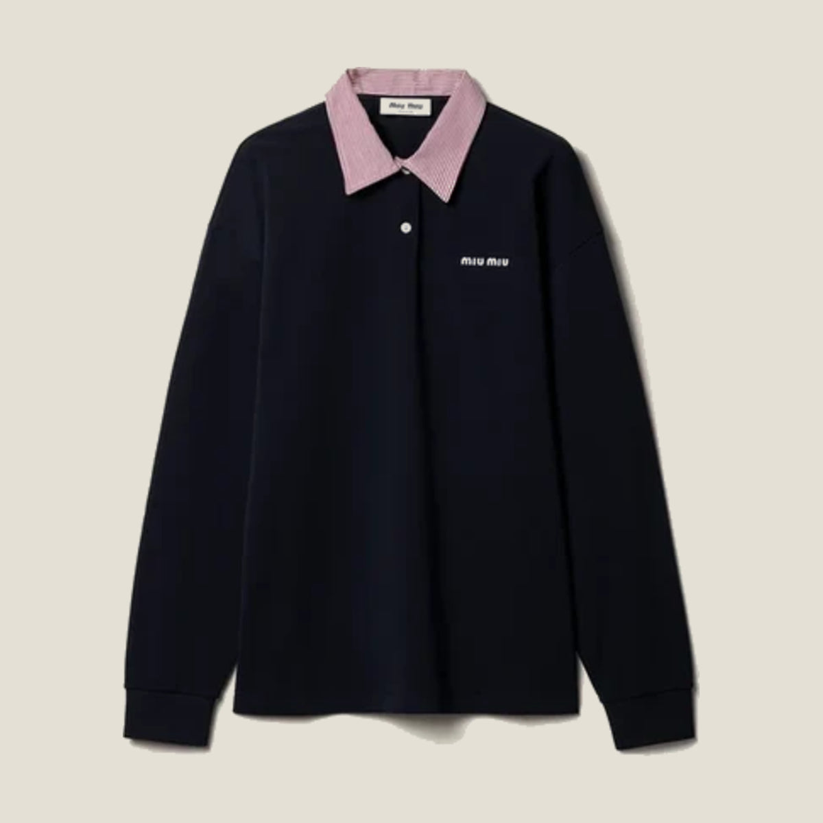 Cotton Piqué Polo Shirt — Navy