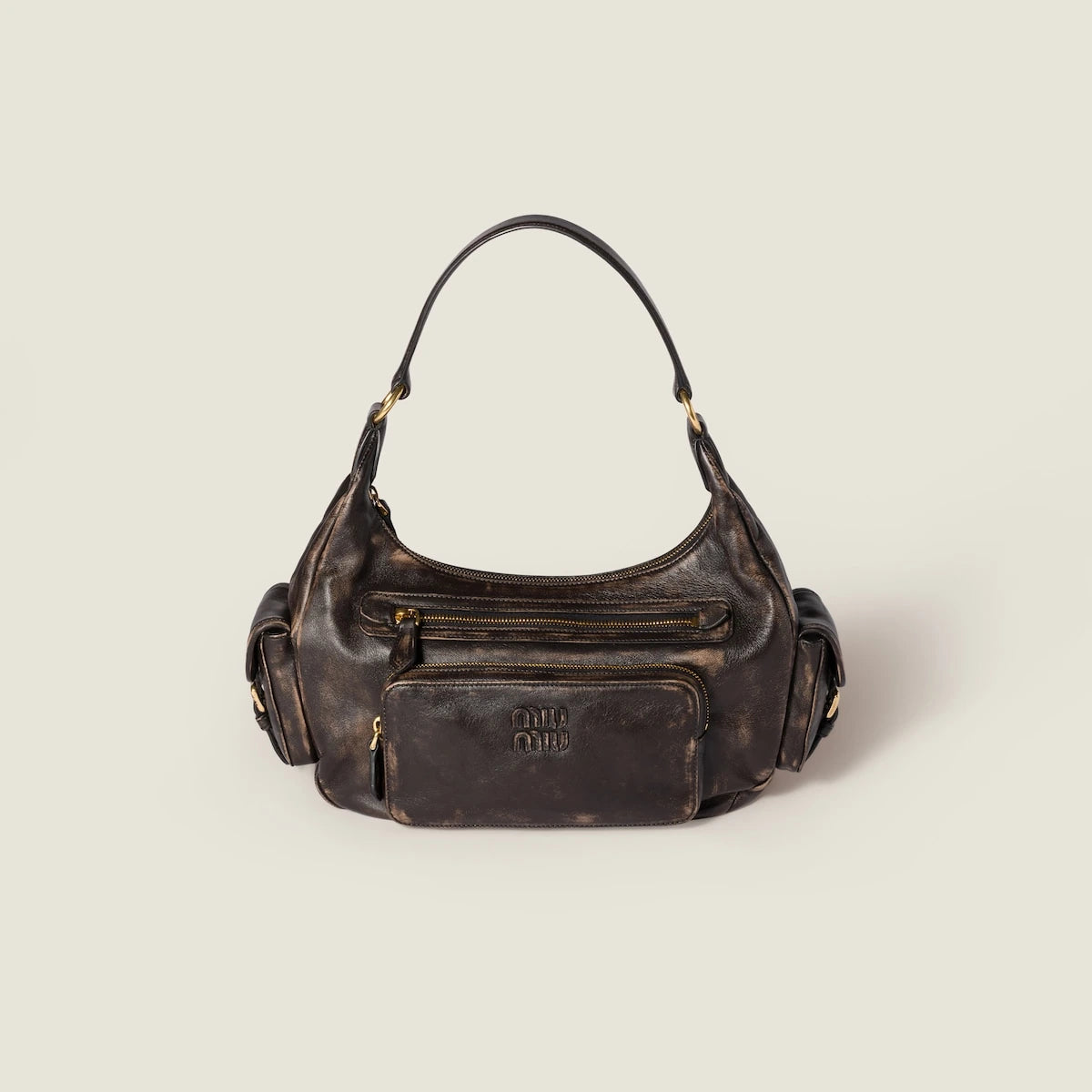 Pocket nappa leather bag - Coffee