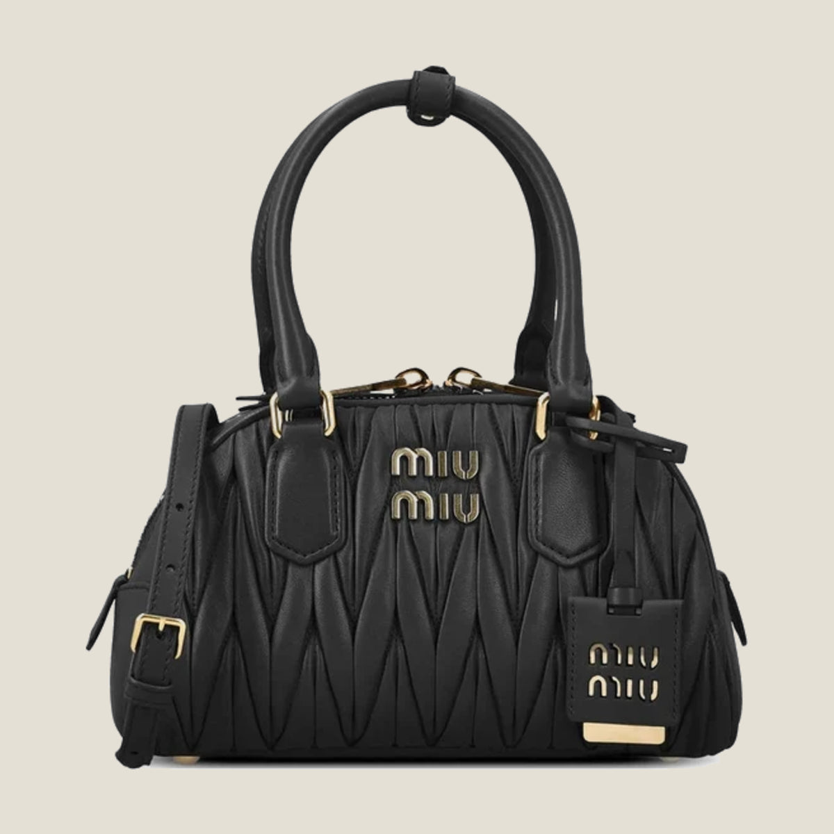 Arcadie small matelassé nappa leather handbag - Black
