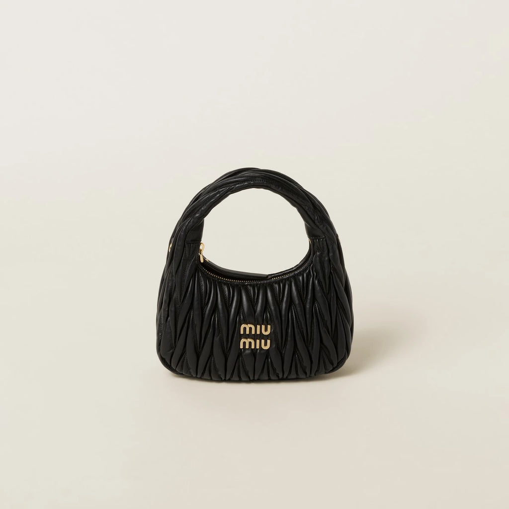 Wander Matelassé Hobo (Small) - Black