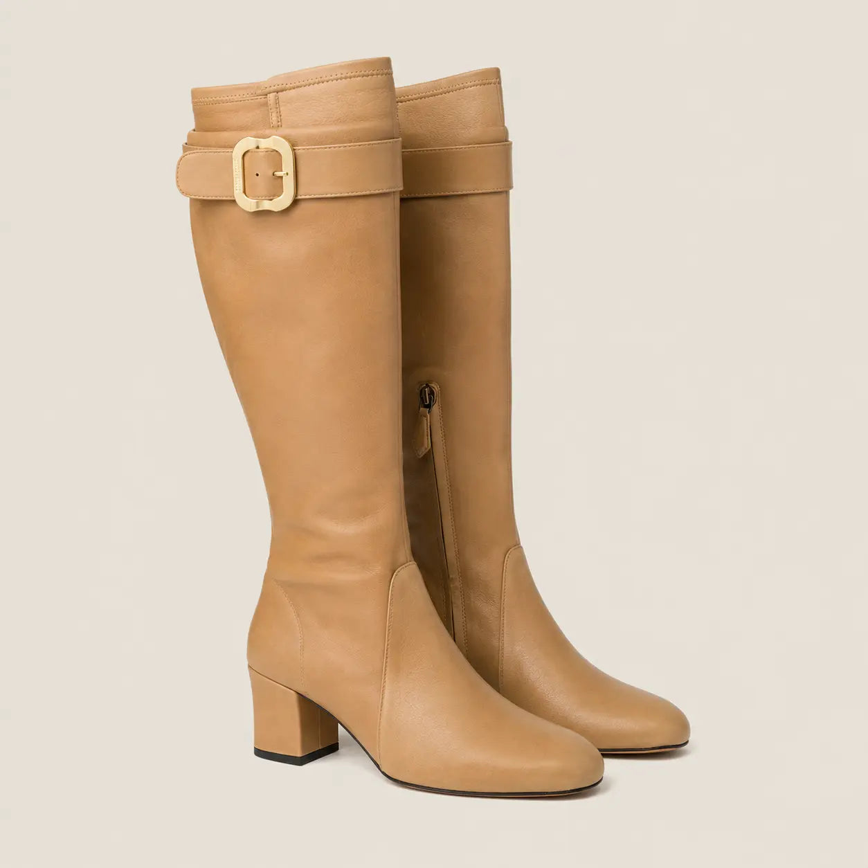Nappa Leather Boots with Buckle