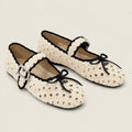 Ivory Crochet Mary Jane Ballet Flats