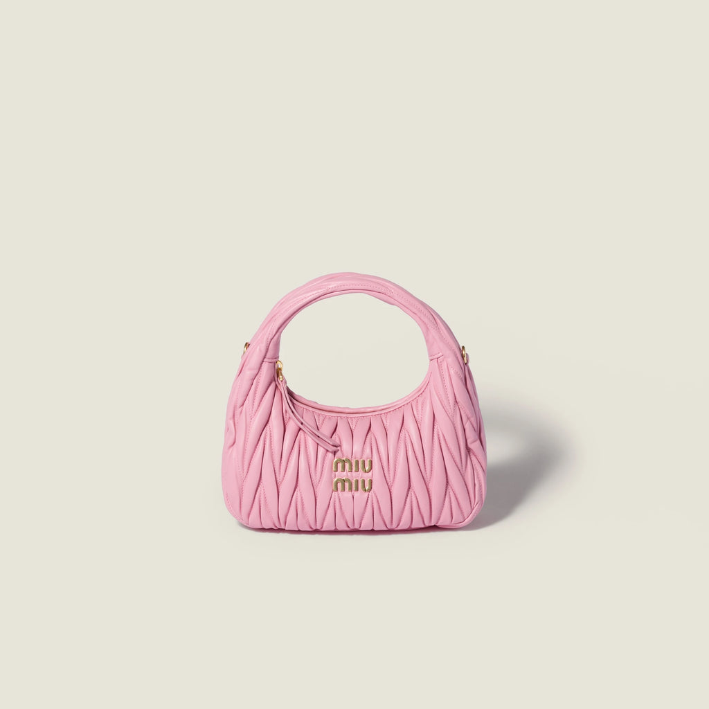 Wander matelassé nappa leather hobo bag - Pink