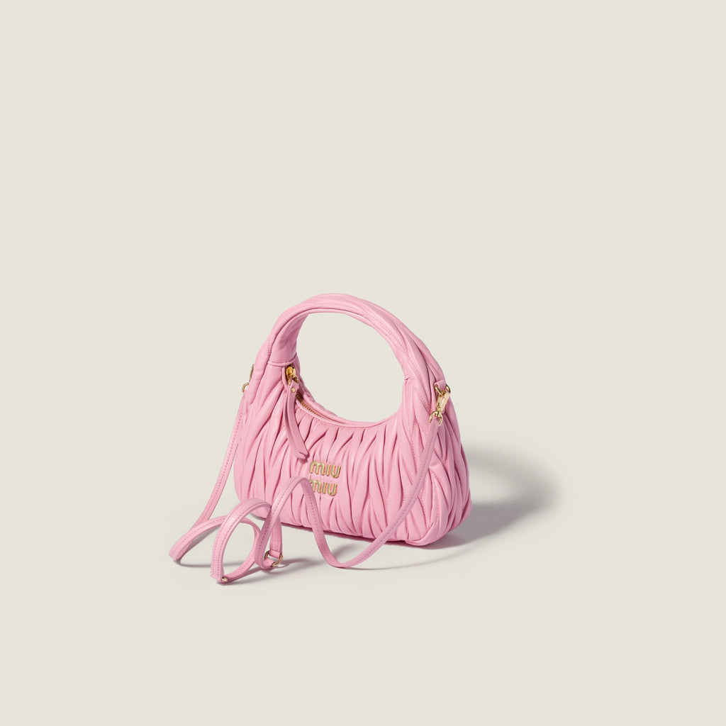 Wander matelassé nappa leather hobo bag - Pink