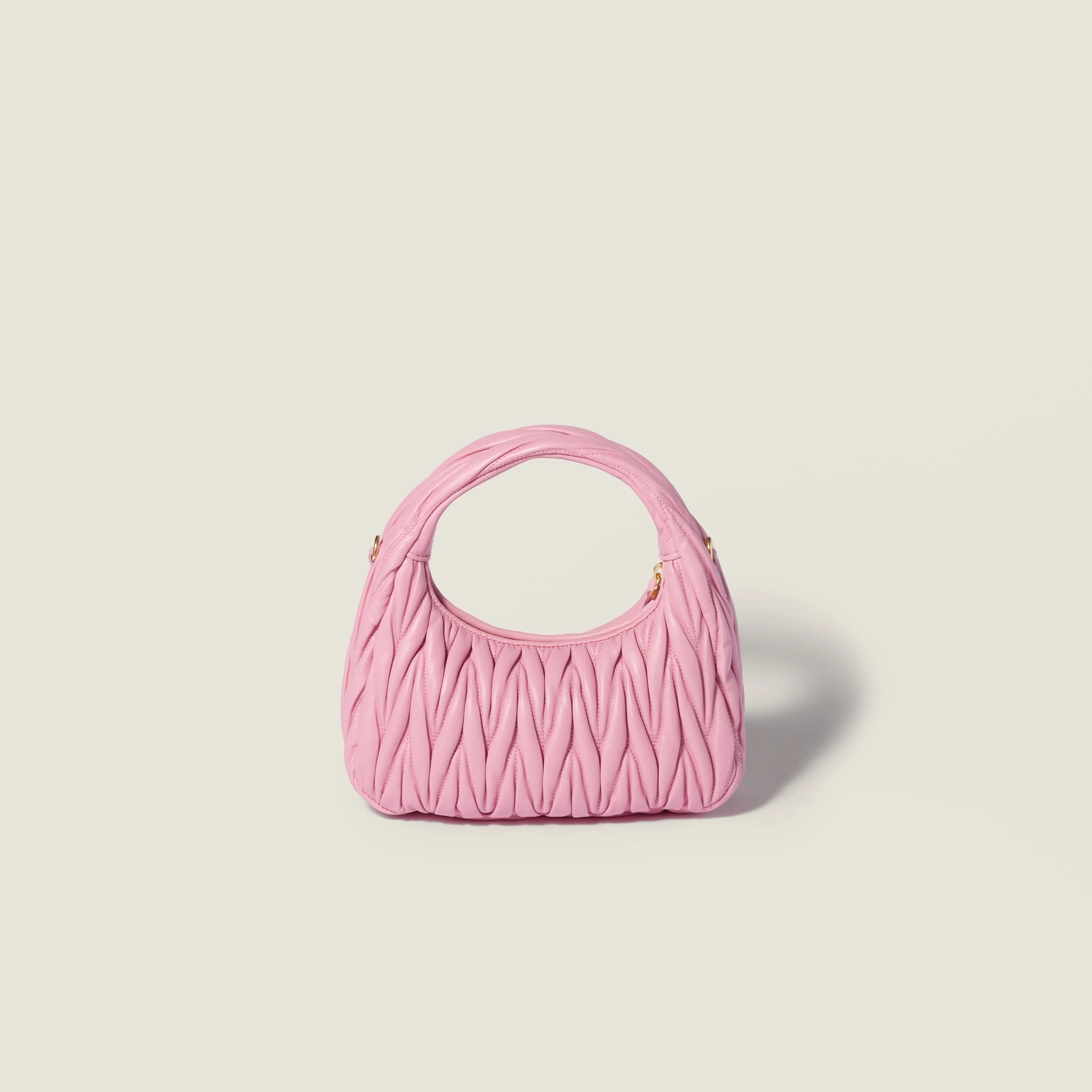 Wander matelassé nappa leather hobo bag - Pink
