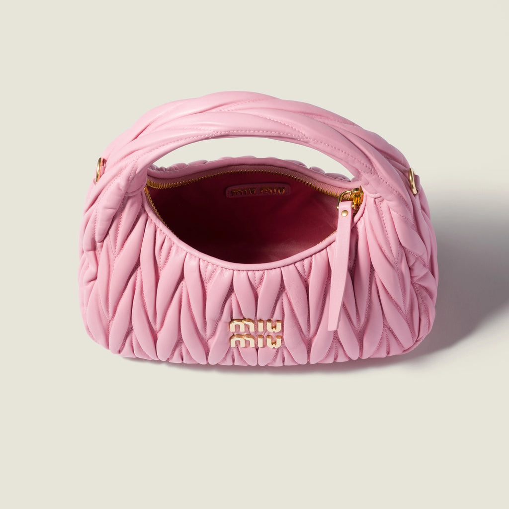 Wander matelassé nappa leather hobo bag - Pink