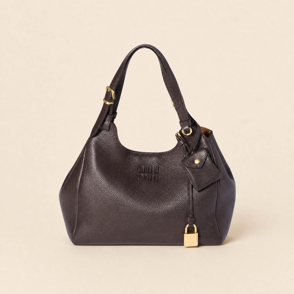 Leather shoulder bag / Phoenix handbag - Brown
