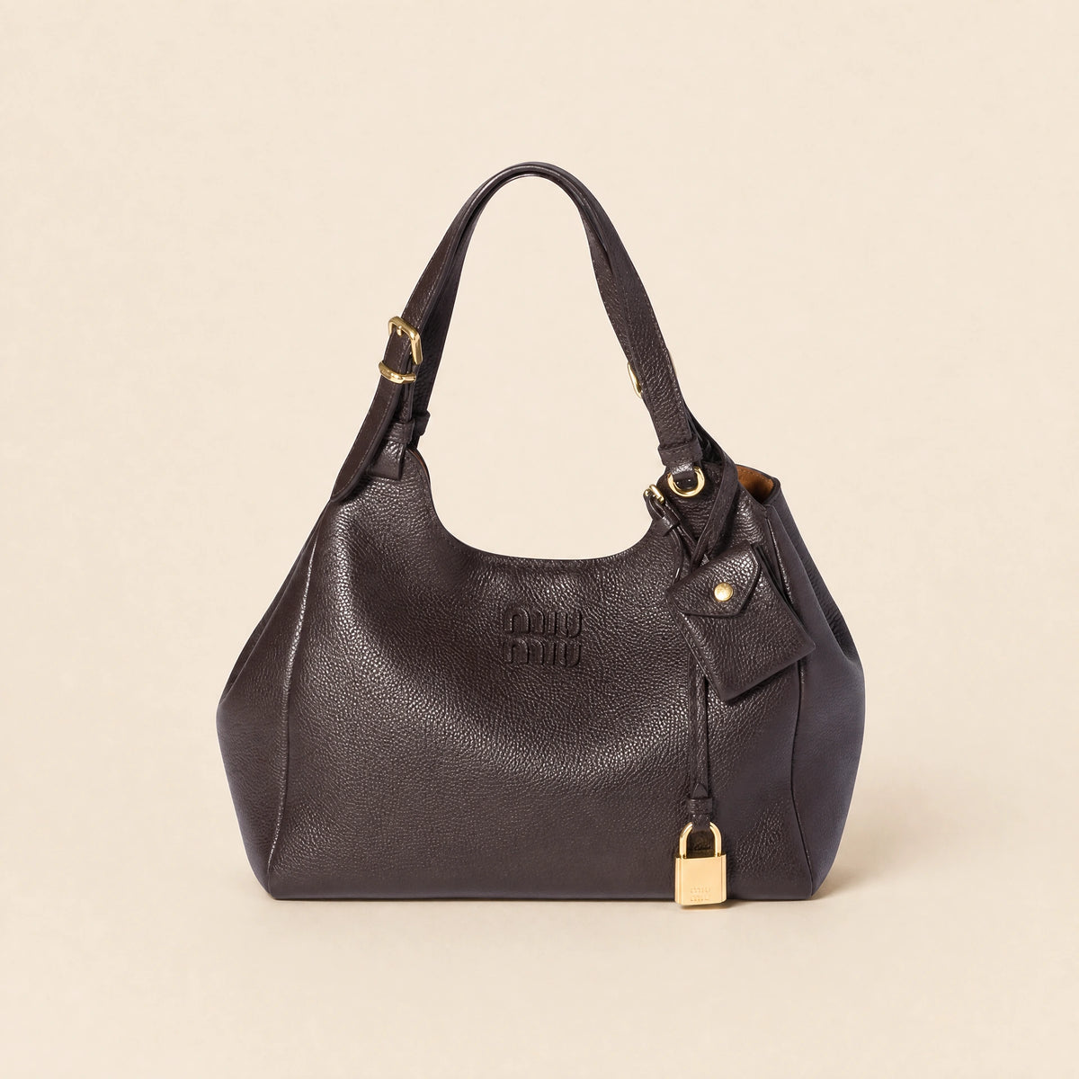 Leather shoulder bag / Phoenix handbag - Brown