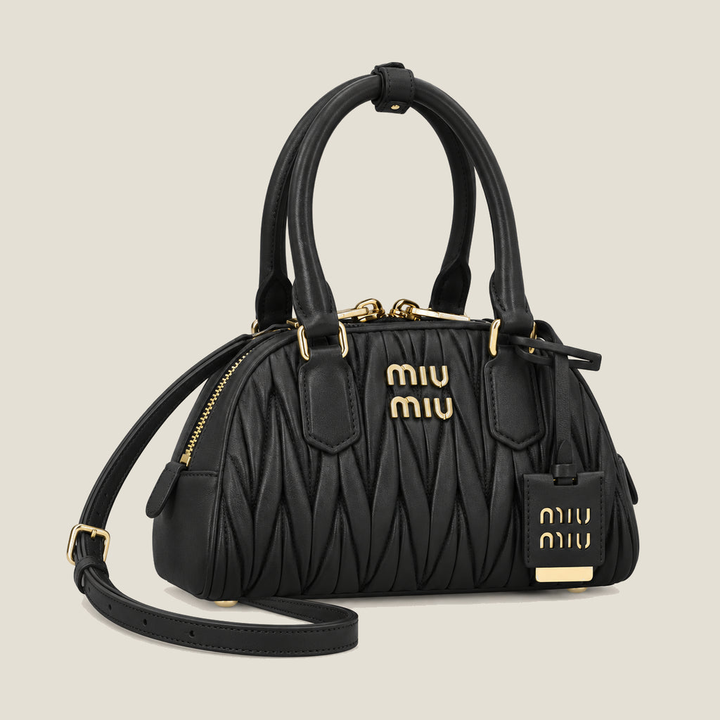 Arcadie small matelassé nappa leather handbag - Black