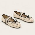 Ivory Crochet Mary Jane Ballet Flats
