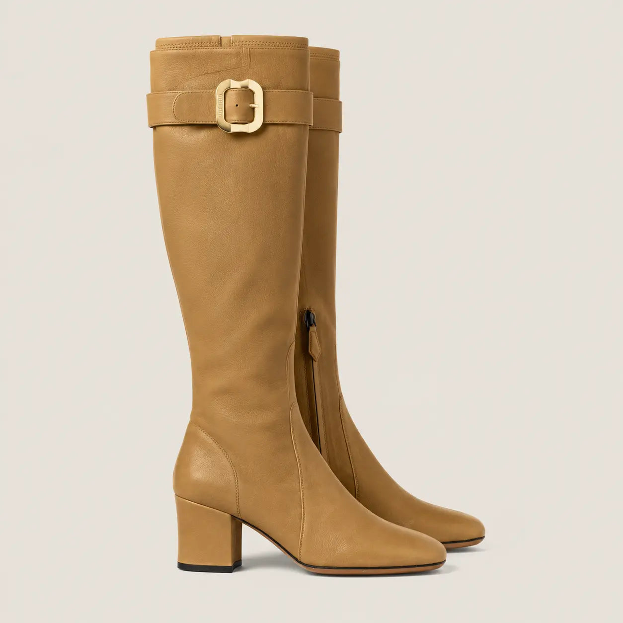 Nappa Leather Boots with Buckle