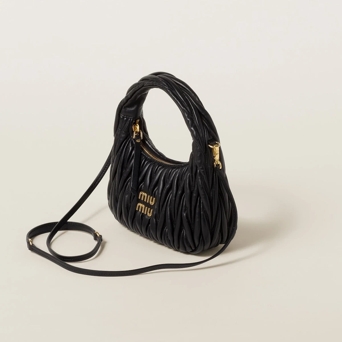 Wander Matelassé Nappa Leather Hobo Bag