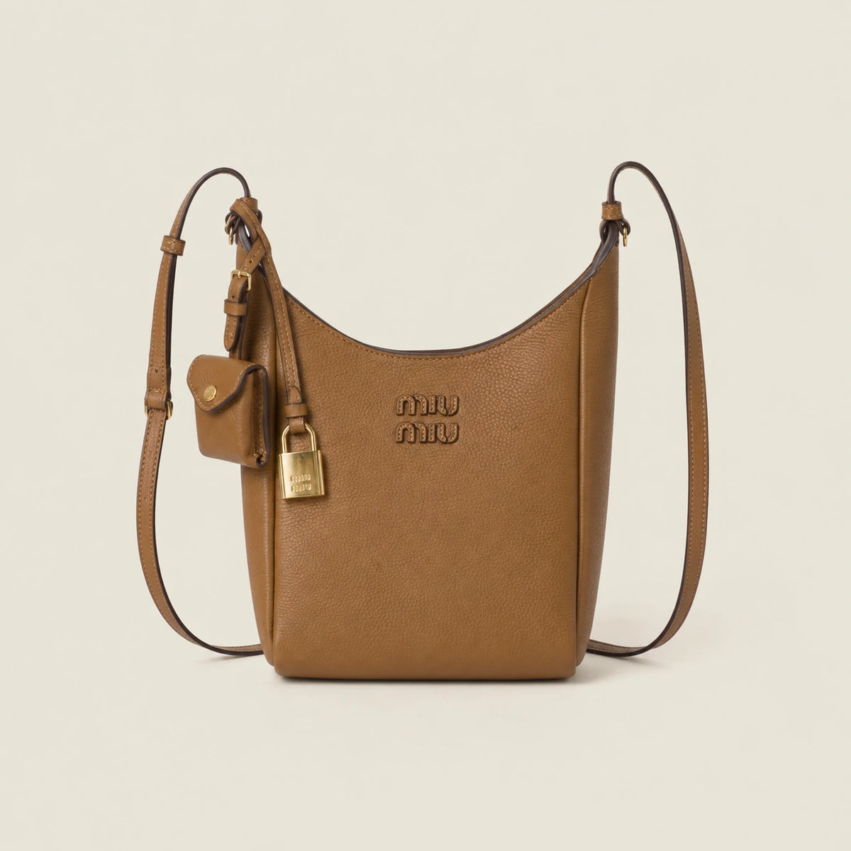Small leather crossbody bag - Brown