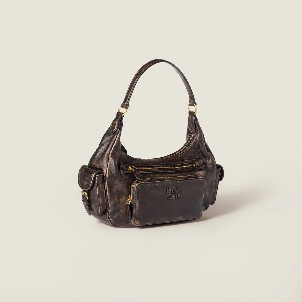 Pocket nappa leather bag - Coffee