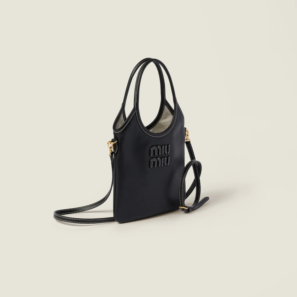 Ivy leather handbag - Black