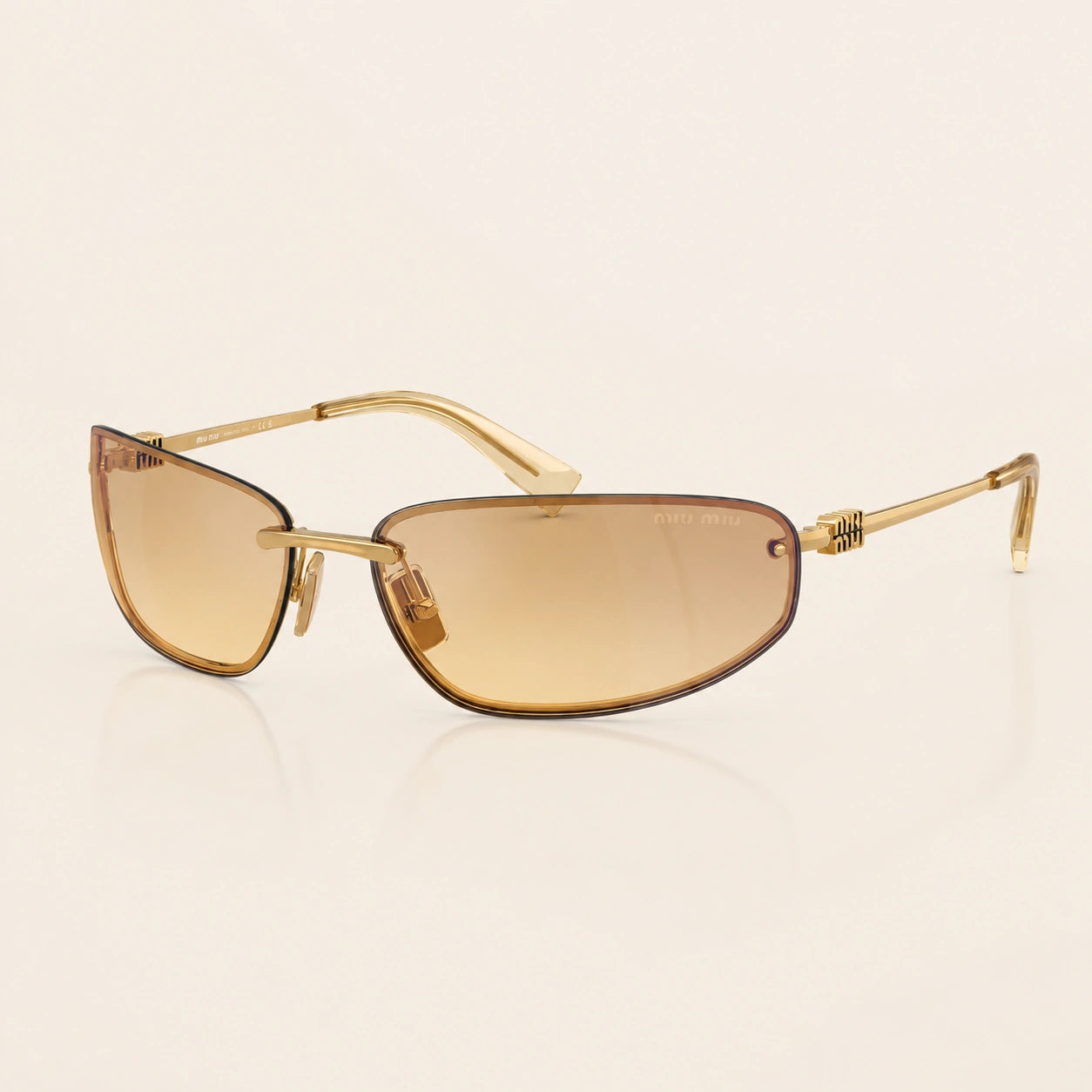 0MU A50S Oval Sunglasses Eyewear Yellow