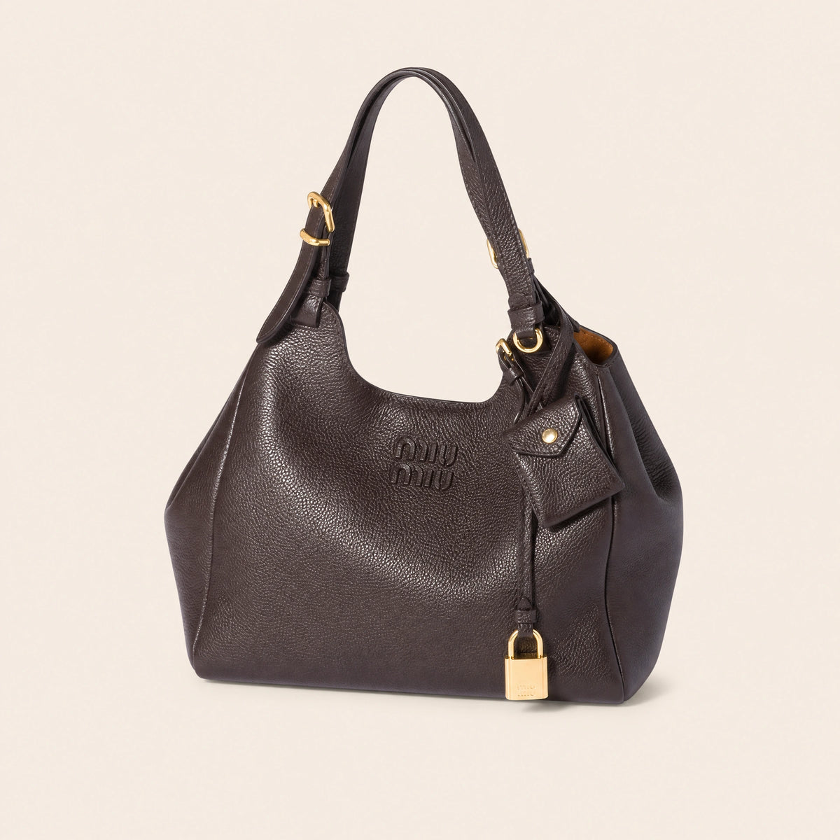 Leather shoulder bag / Phoenix handbag - Brown