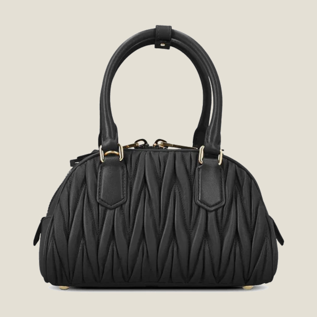 Arcadie small matelassé nappa leather handbag - Black