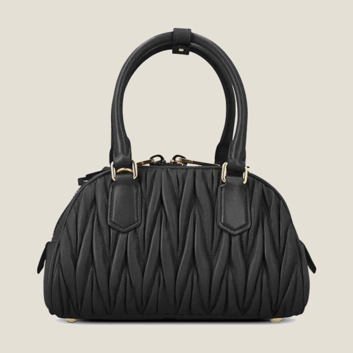 Arcadie small matelassé nappa leather handbag - Black