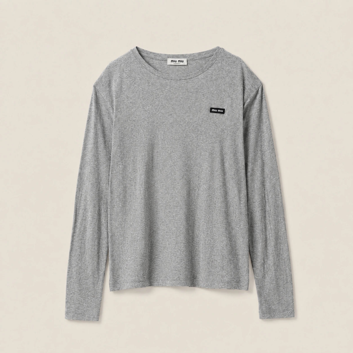 Long-Sleeved Ribbed Jersey T-Shirt