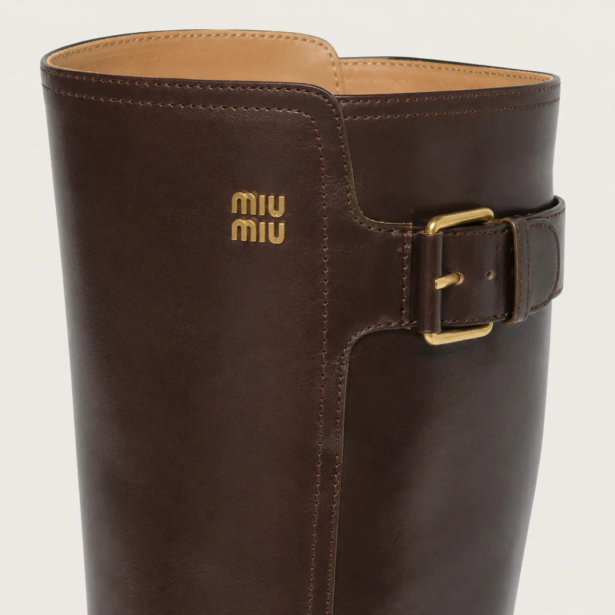Dark Brown Leather Lug-Sole Riding Boots
