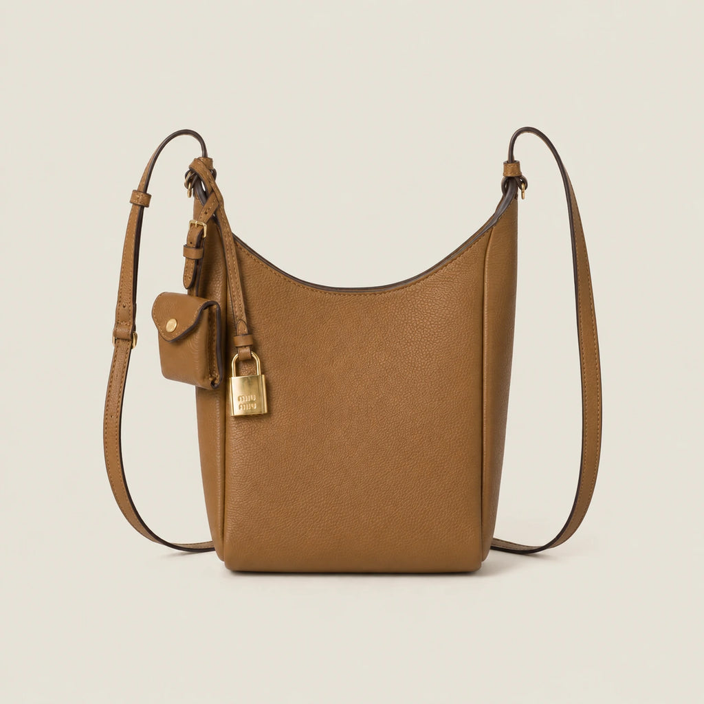 Small leather crossbody bag - Brown