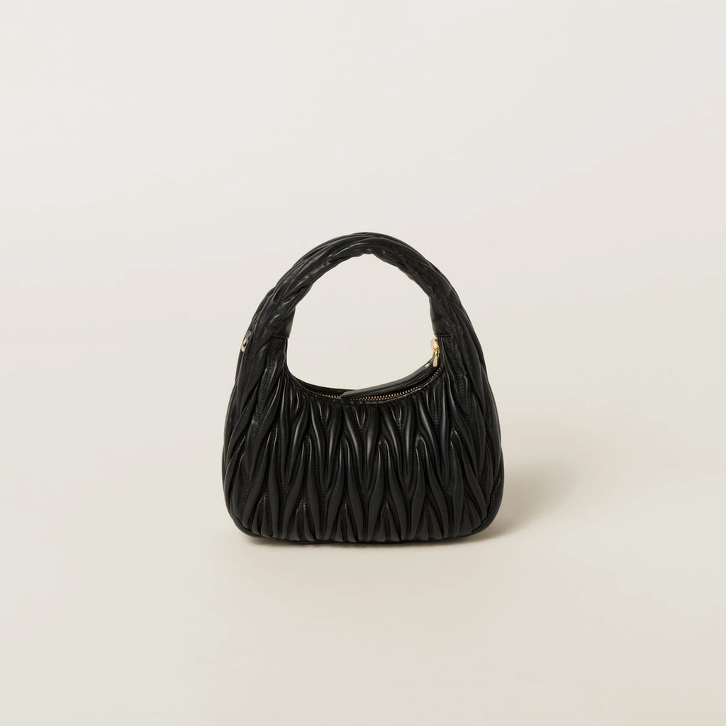 Wander Matelassé Hobo (Small) - Black