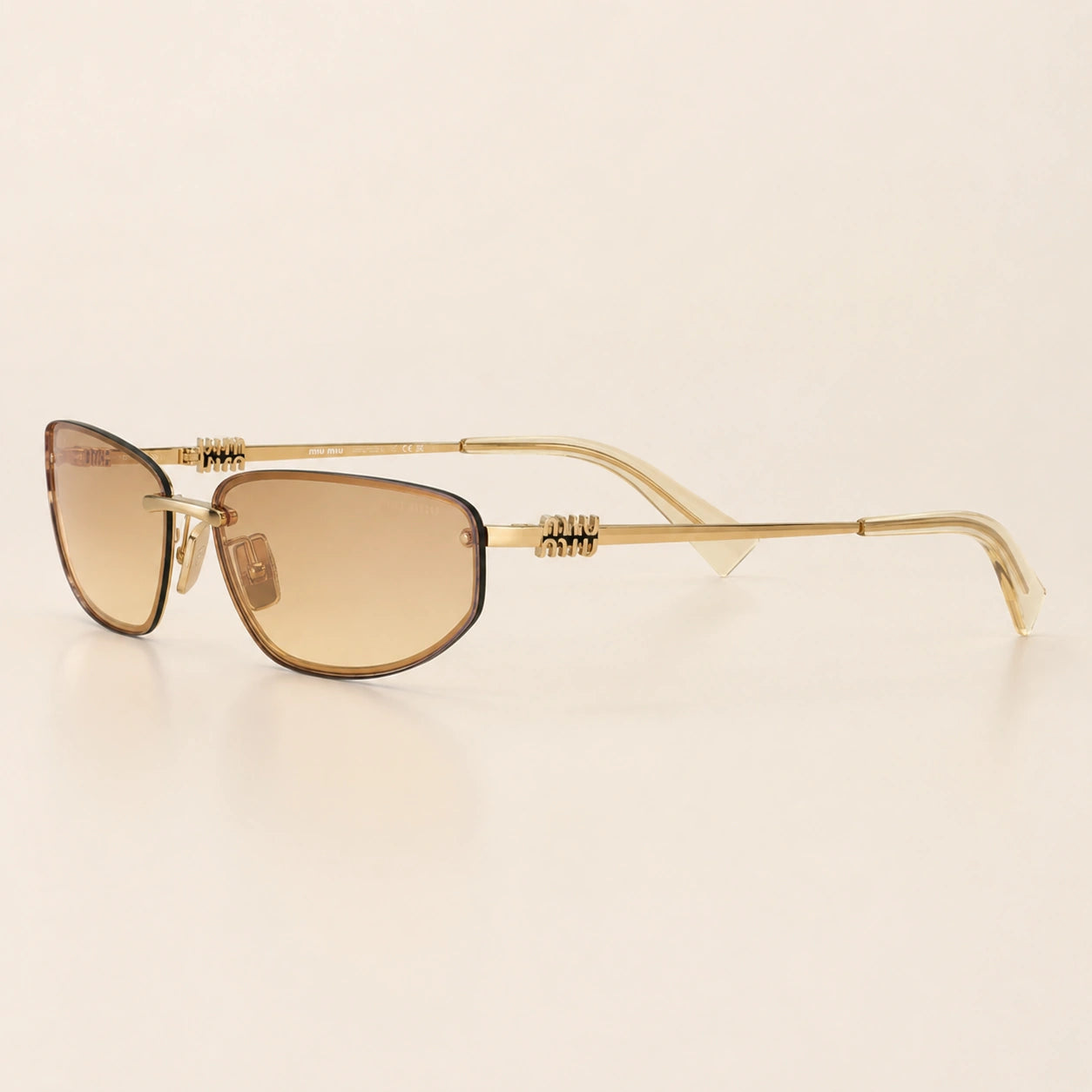 0MU A50S Oval Sunglasses Eyewear Yellow