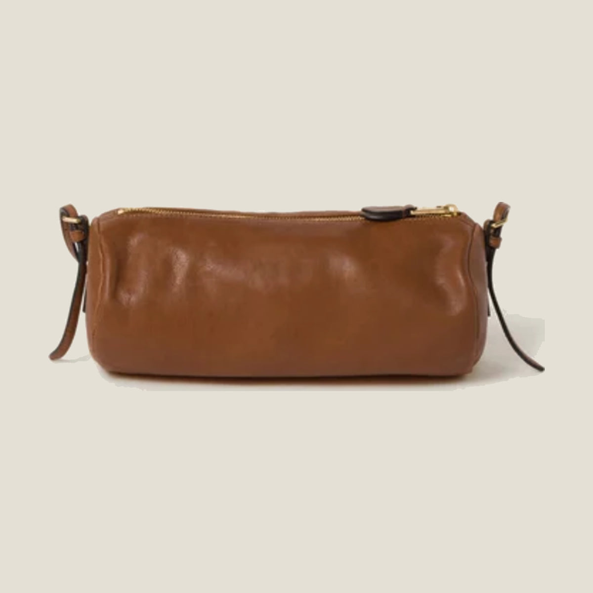 Nappa leather pouch-oak marron