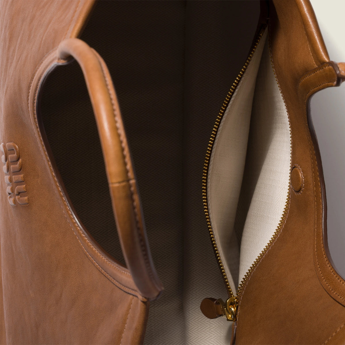 Ivy nappa leather shopping bag - Oak