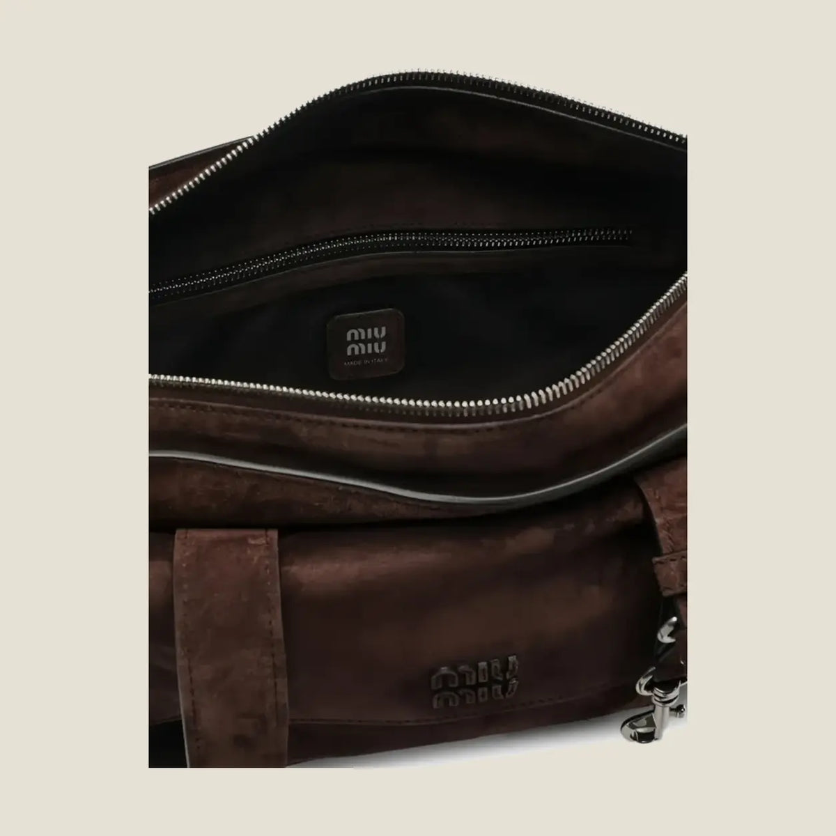 Utilitaire suede shopping bag - Dark Brown