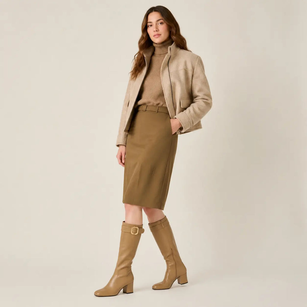 Nappa Leather Boots with Buckle