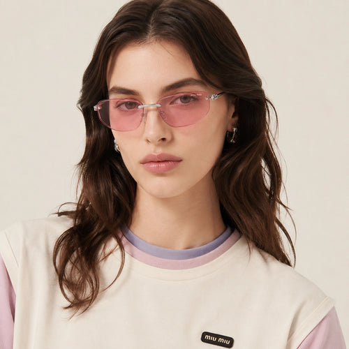 0MU A50S Oval Sunglasses Eyewear Pink