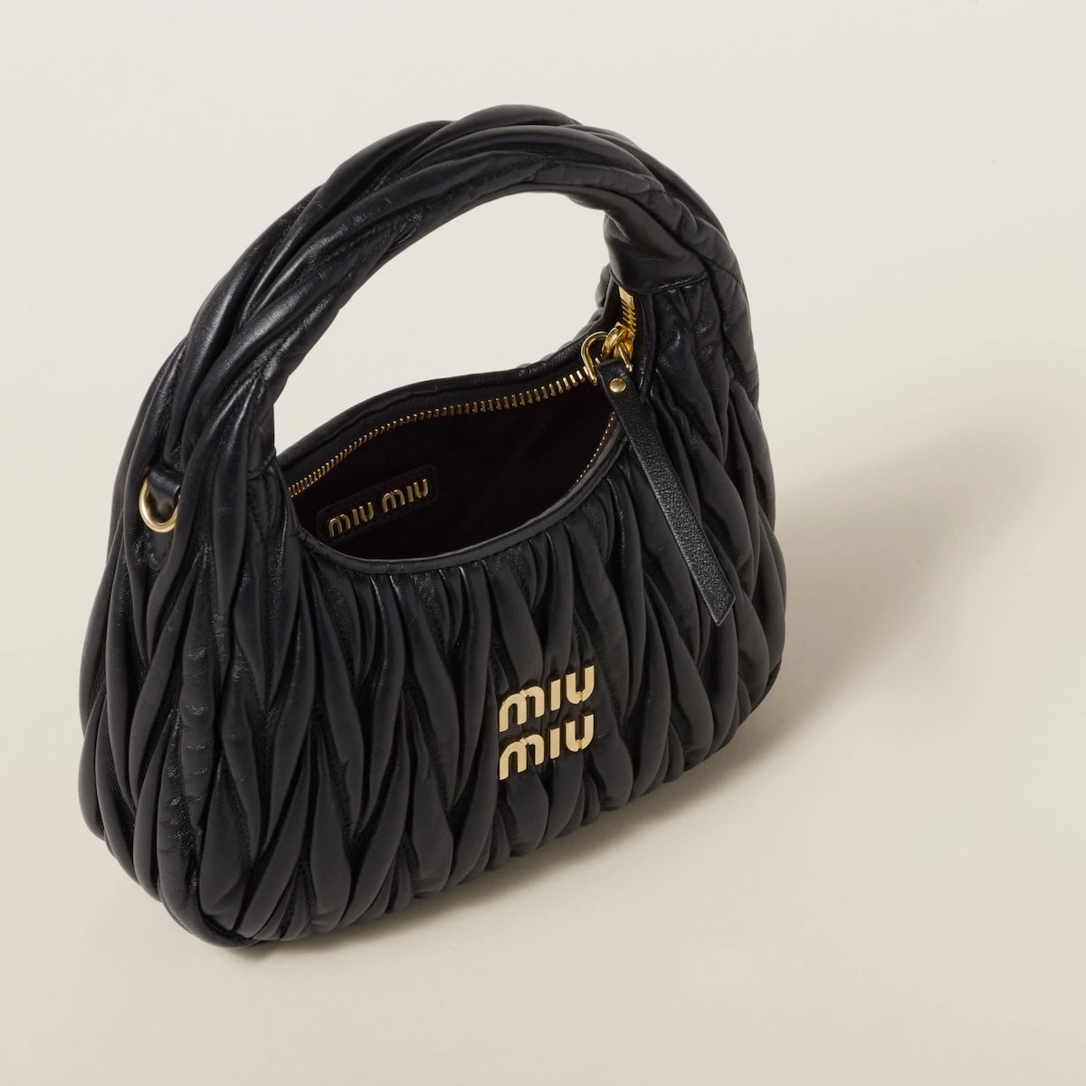 Wander Matelassé Hobo (Small) - Black