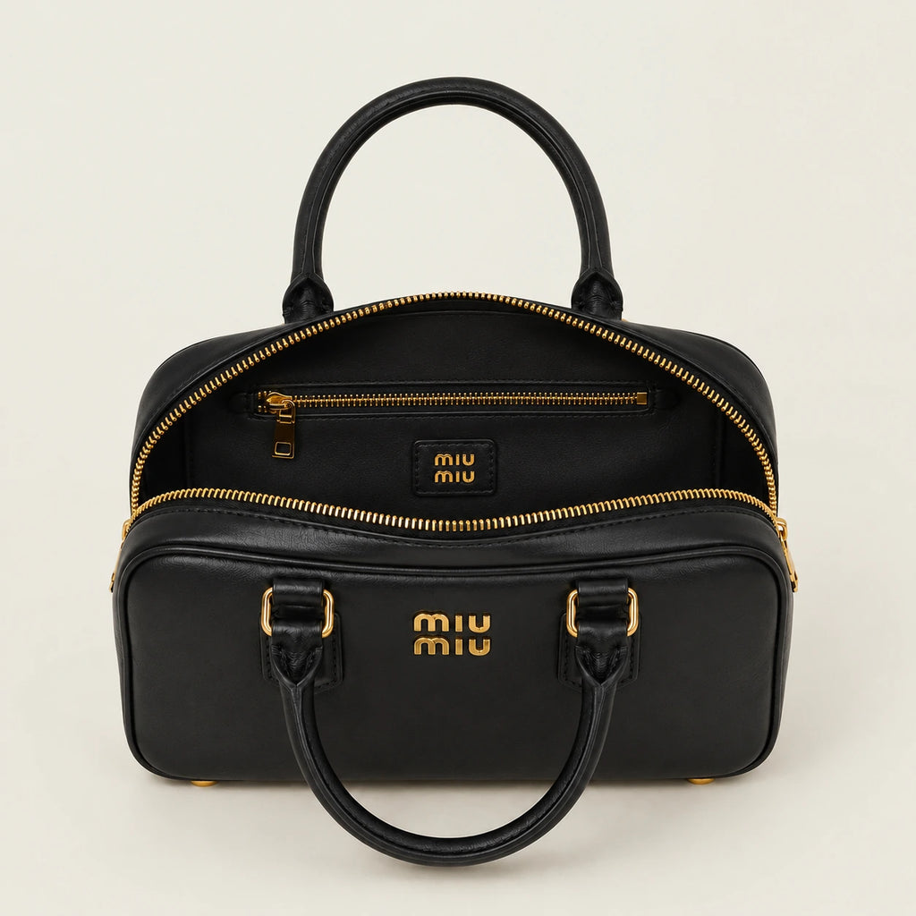 Arcadie smooth leather bag - Black