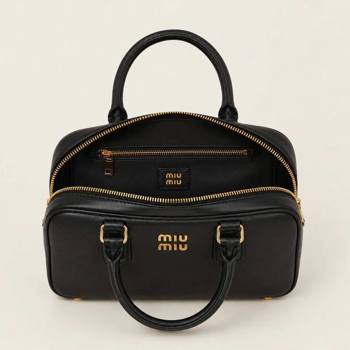 Arcadie smooth leather bag - Black