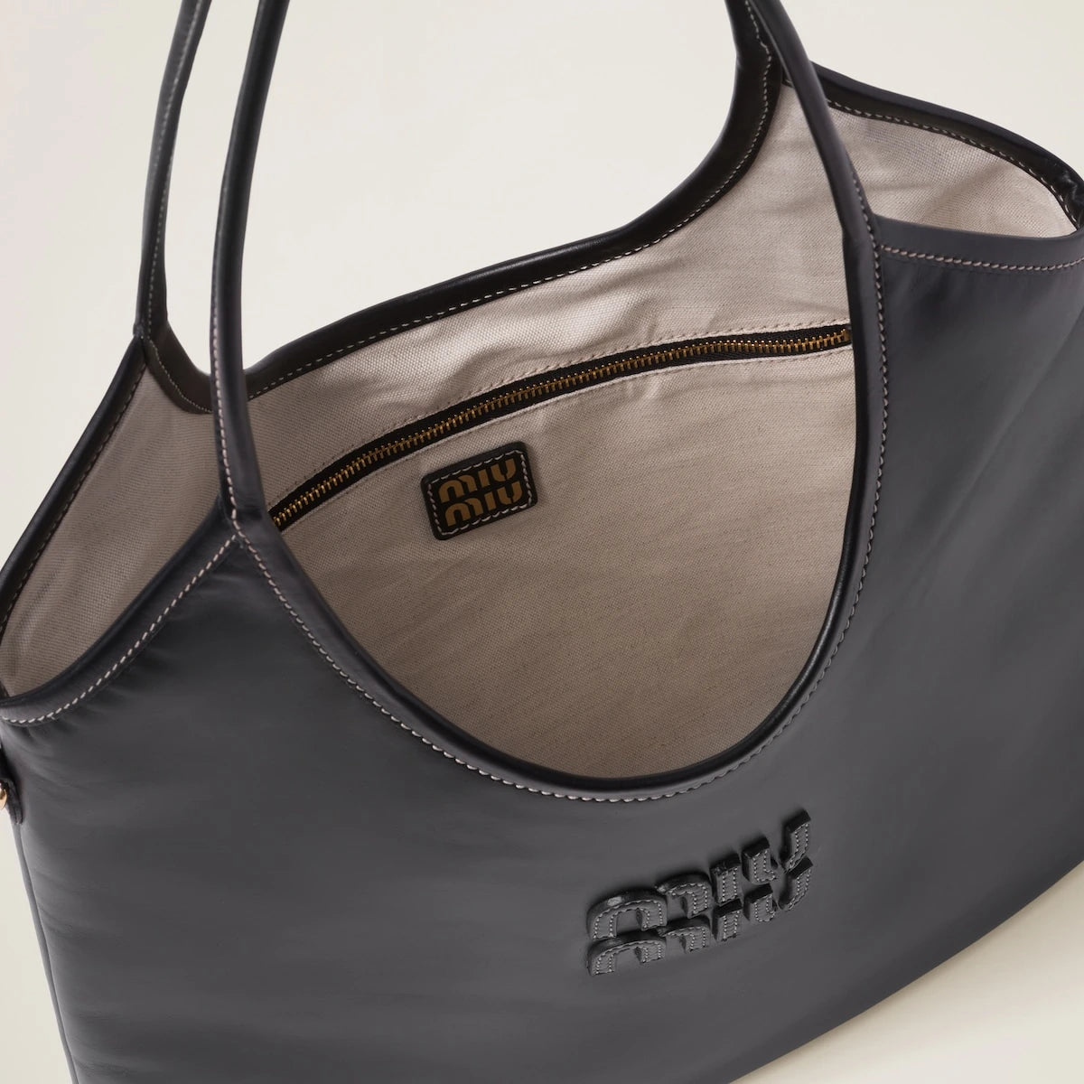 Ivy leather bag - Black