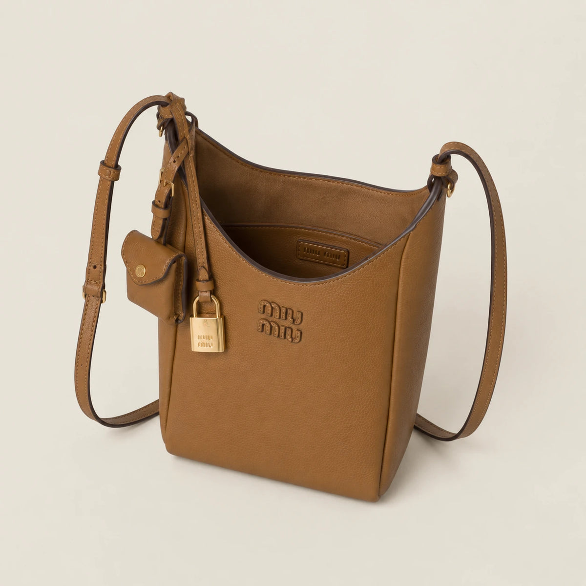 Small leather crossbody bag - Brown