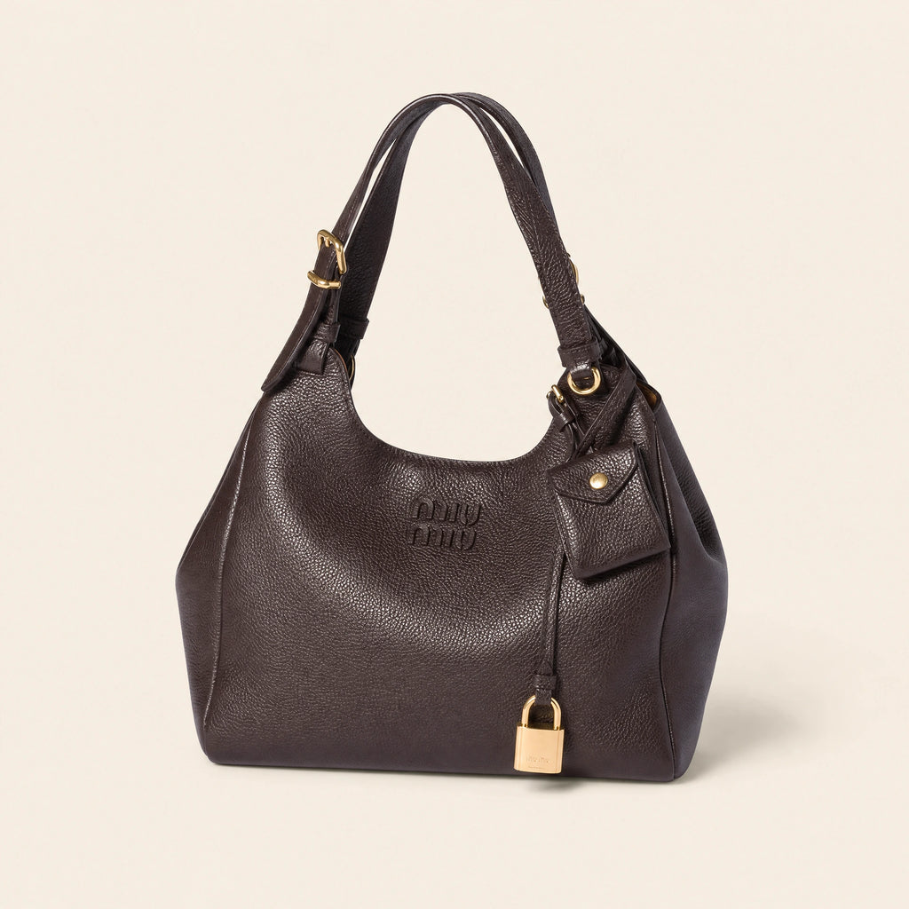 Leather shoulder bag / Phoenix handbag - Brown