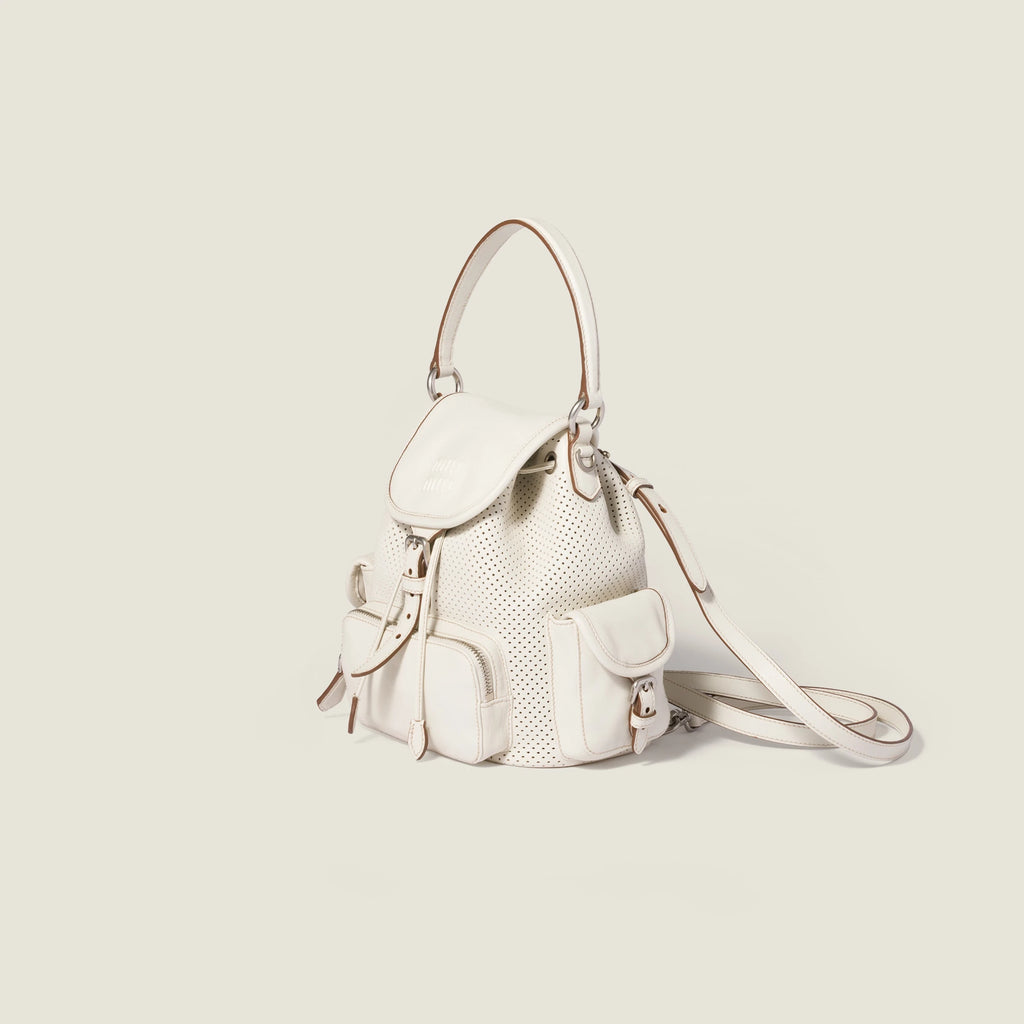 Leather backpack - Chalk White