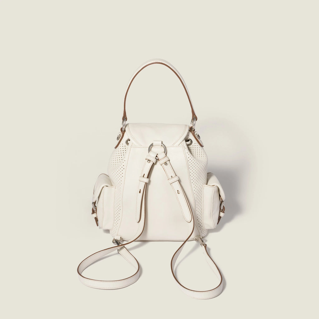 Leather backpack - Chalk White