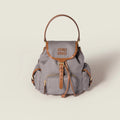 Canvas and leather backpack - Aluminum/Brandy