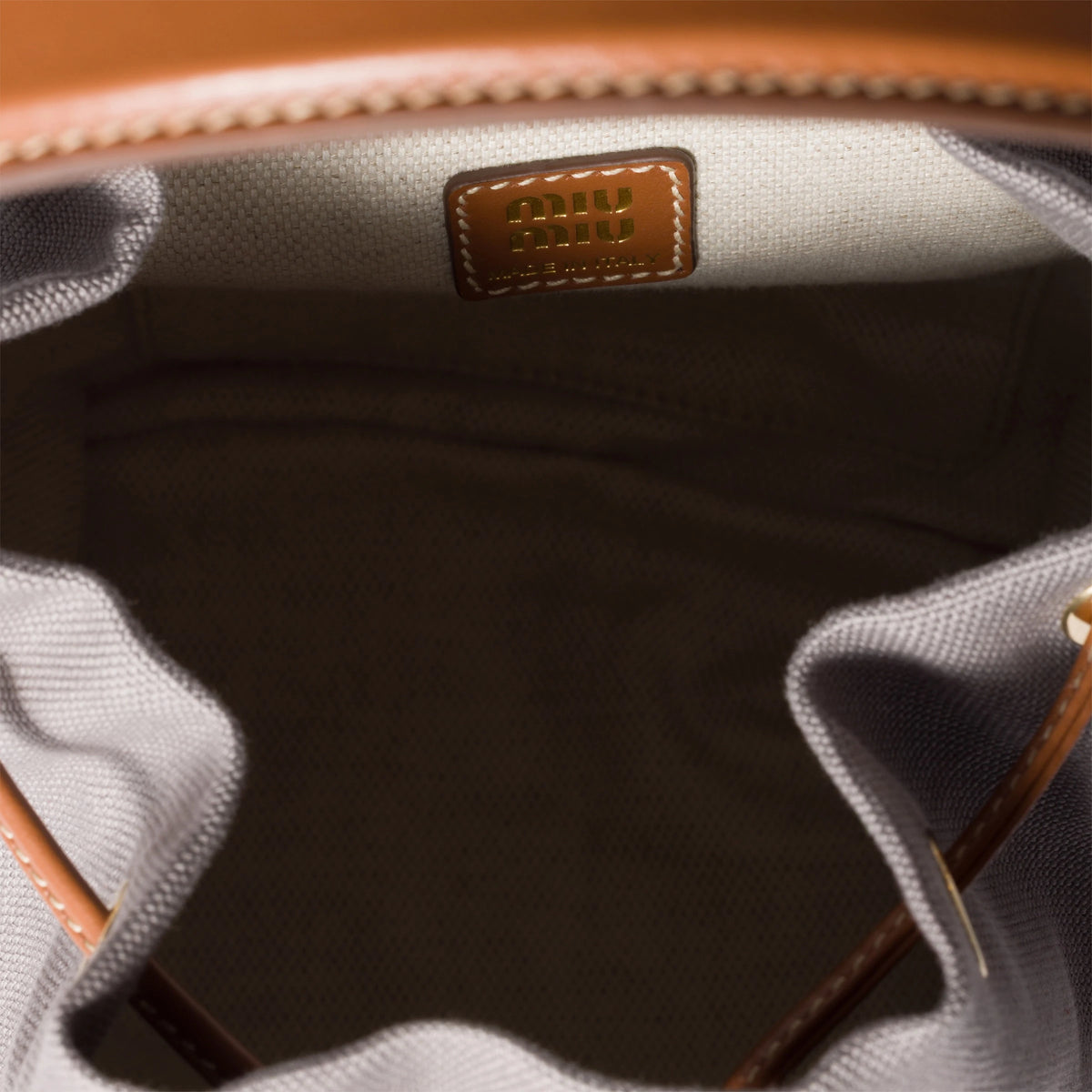 Canvas and leather backpack - Aluminum/Brandy