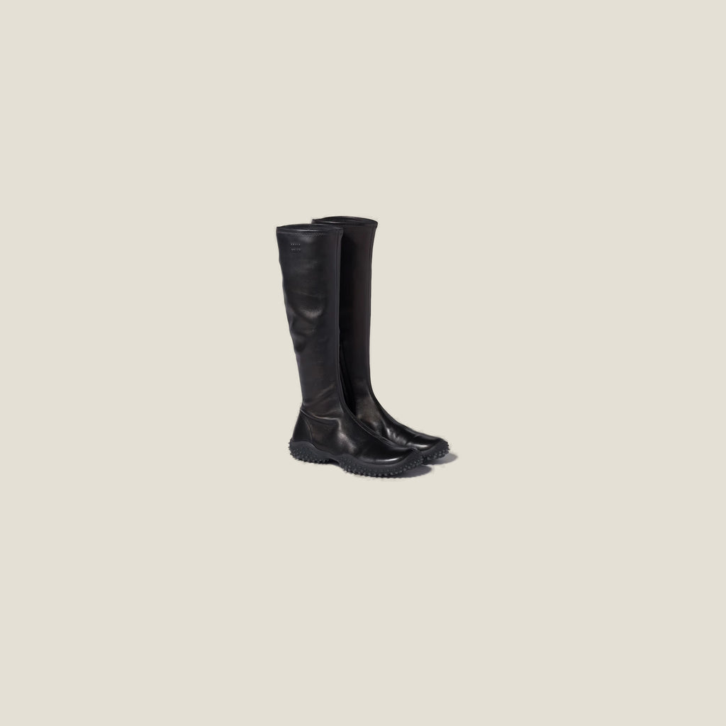 Black Stretch Nappa Leather Boots