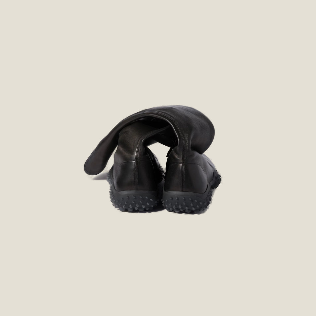 Black Stretch Nappa Leather Boots