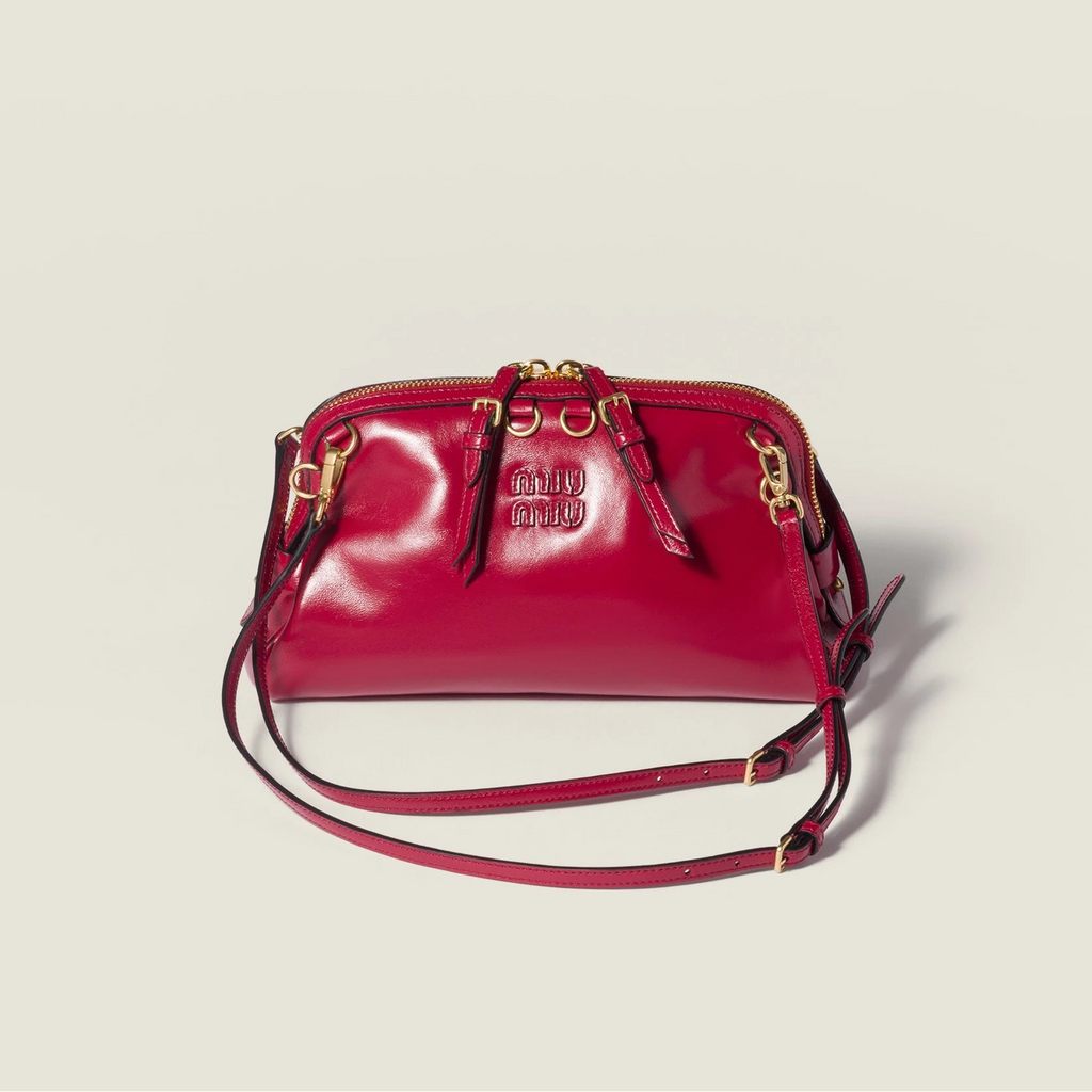 Caprice leather clutch - Ruby Red