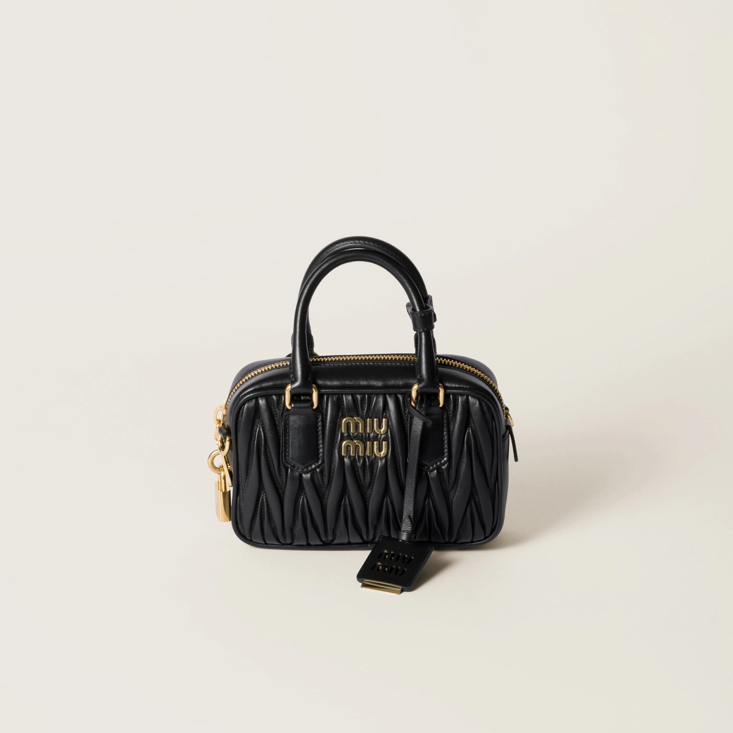 Arcadie matelassé nappa leather bag - Black