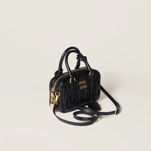 Arcadie matelassé nappa leather bag - Black